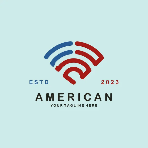 logo sinyali wifi sembolü temsili Amerikan bayrağı tasarımı