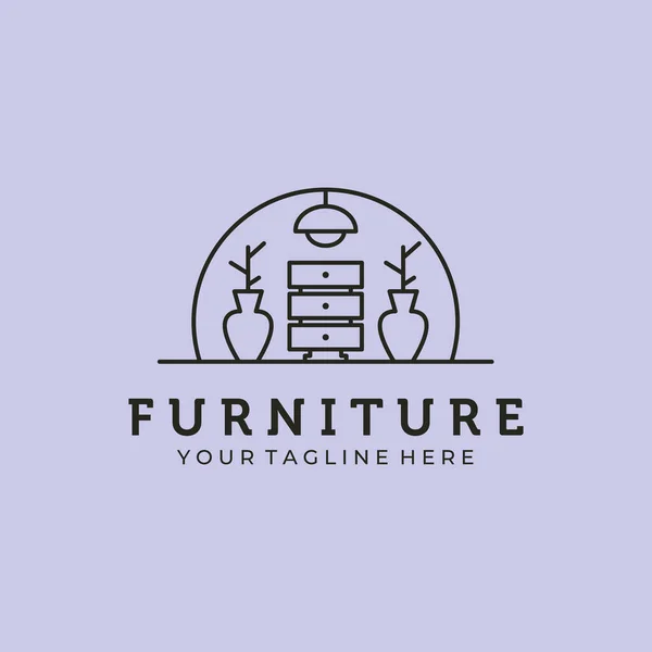 mobilya logosu vektör çizgisi resim simgesi tasarımı