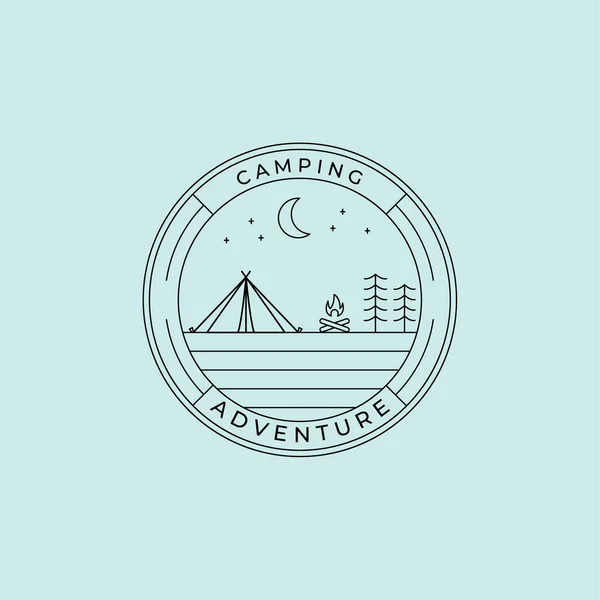 Camping Plein Air Aventure Logo Vectoriel Symbole Illustration Conception — Image vectorielle