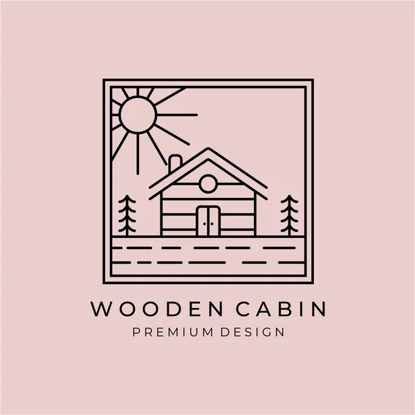 cabin linear logo, icon and symbol, vector illustration design