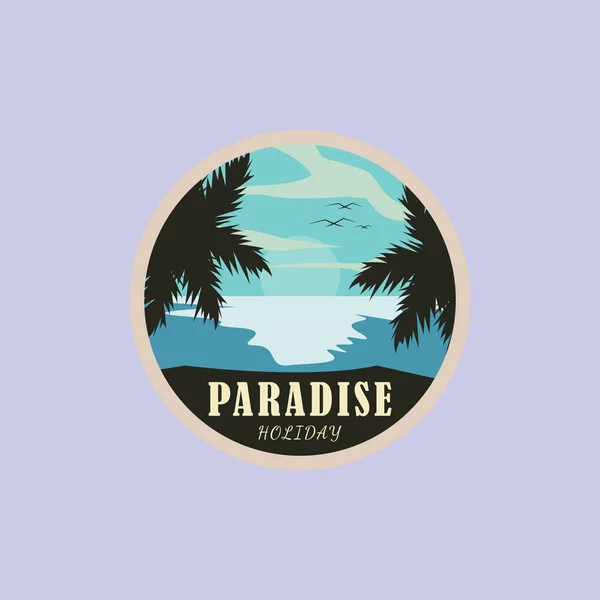 Tropical Paradise Plage Vintage Illustration Design Vintage Travel Design — Image vectorielle