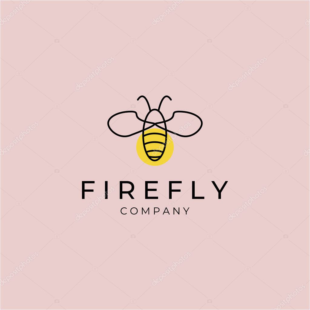 Firefly line art minimalist logo vector design