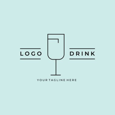 içecek çizgisi sanat minimalist logo vektör tasarımı