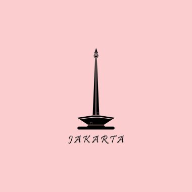 Monas jakarta vintage retro minimalist logo vektör illüstrasyon tasarımı