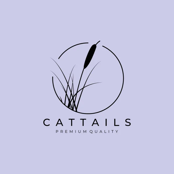 cattail premium logo vektör çizimi, cattail siluet vektör tasarımı
