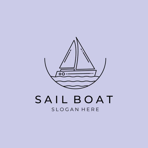 yelkenli logosu dalga logosu ve amblemi olan minimalist vektör dizaynı