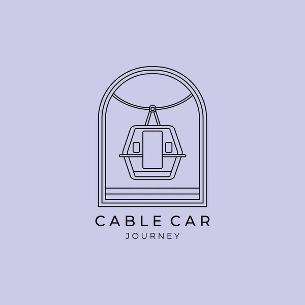 kablo ya da gondol logo hattı sanat basit minimalist vektör illüstrasyon ikon grafik tasarımı