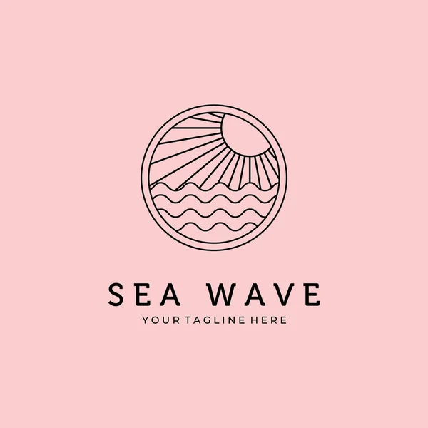 deniz dalgası çizgisi sanat minimalist logo vektör tasarımı