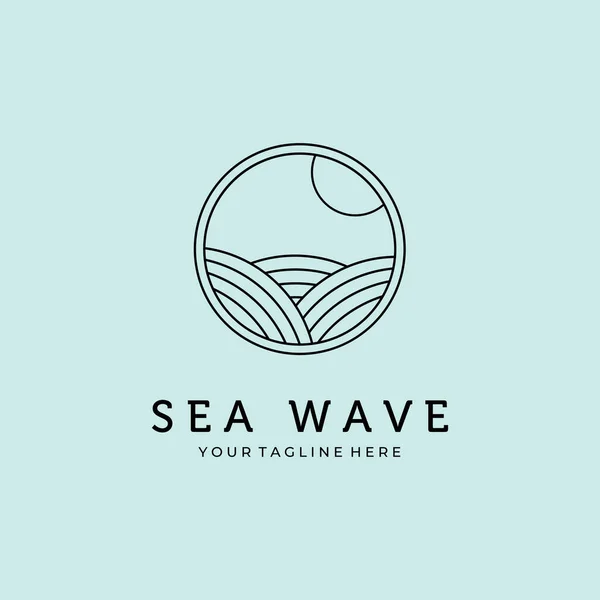 deniz dalgası çizgisi sanat minimalist logo vektör tasarımı