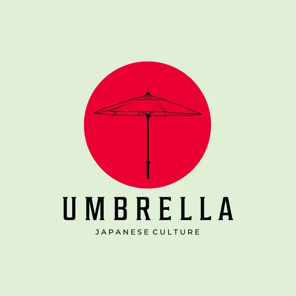 şemsiye hattı sanat minimalist vektör logosu illüstrasyon tasarımı japan