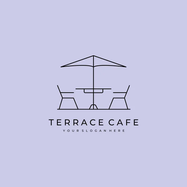 Terrace cafe logo simgesi çizgisi sanat vektörü minimalist çizim tasarımı