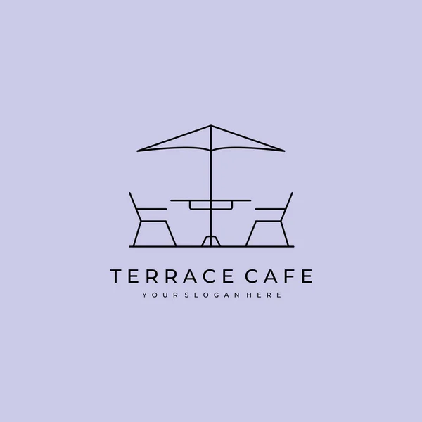 stock vector terrace cafe logo icon line art vector minimalist illustration design