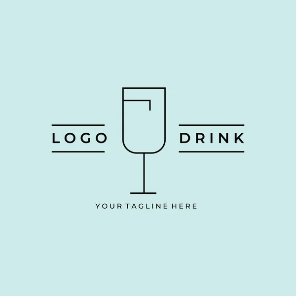 Línea Bebidas Arte Diseño Vectores Logo Minimalista — Archivo Imágenes Vectoriales