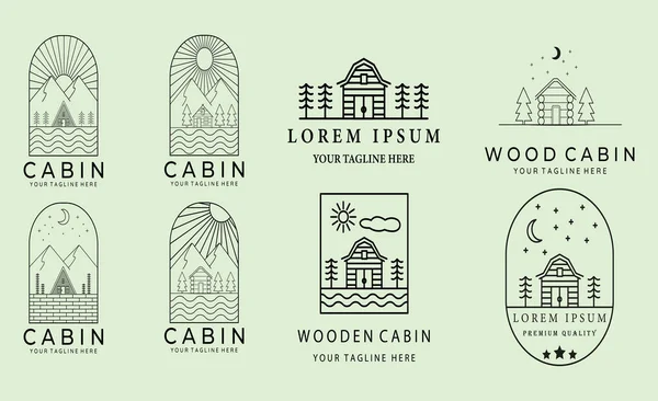 bohça kabin logo vektör illüstrasyon tasarımı, satır sanatı biçimini ayarla