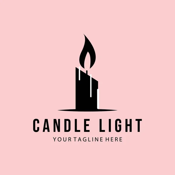 Mum ışığı antika minimalist logo vektör illüstrasyon tasarımı