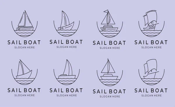 yelkenli serisi sanat logosu vektör minimum sembol tasarımı