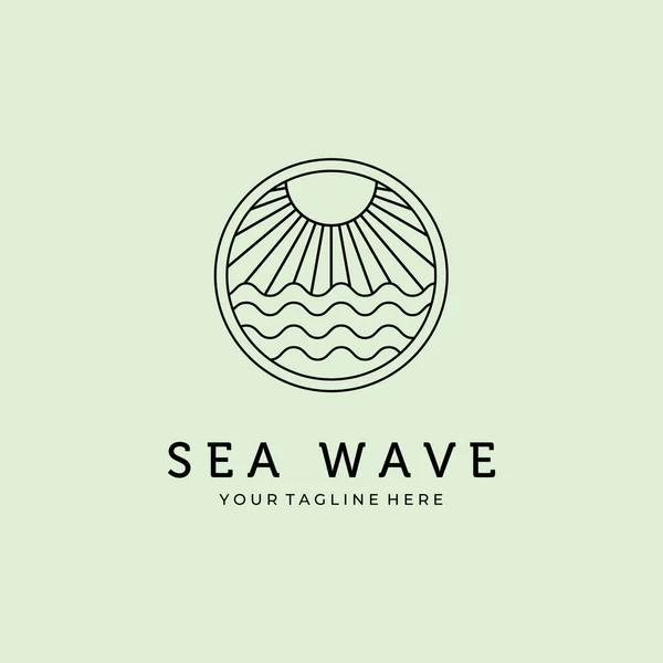 stock vector sea wave line art minimalist logo vector design