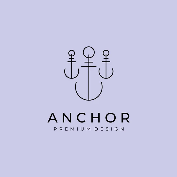 çizgi sanatı basit çapa logo vektör çizimi tasarımı