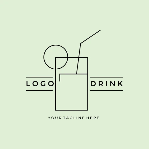 Línea Bebidas Arte Diseño Vectores Logo Minimalista — Archivo Imágenes Vectoriales