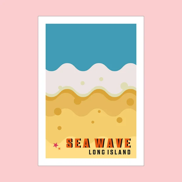 Okyanus ve plaj vintage poster tasarımı