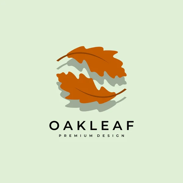 Meşe Yaprağı Logosu Basit Vektör Vintage Tasarım İllüstrasyonu, Minimalist Meşe Logosu, Düz Logo OAK Yaprağı,