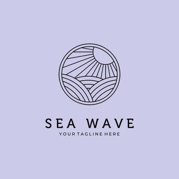 deniz dalgası çizgisi sanat minimalist logo vektör tasarımı