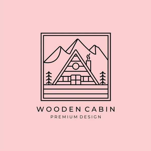 çizgi sanatı kabin logo vektör illüstrasyon tasarımı