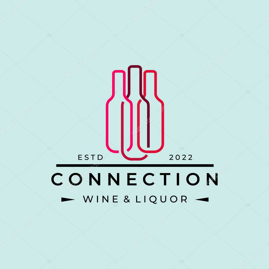 Logo for liquor store line art minimalist design vector image
