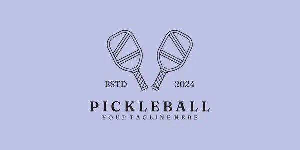 Pickleball turnuva hattı sanat logosu vektör illüstrasyonu minimalist tasarım