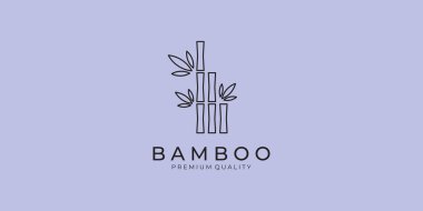 logo bambu çizgisi sanat minimalist ikon vektör illüstrasyon tasarımı