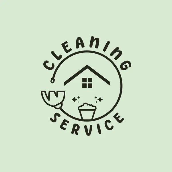 Temizlik hizmeti hattı sanat logo vektör simgesi tasarım illüstrasyonuName