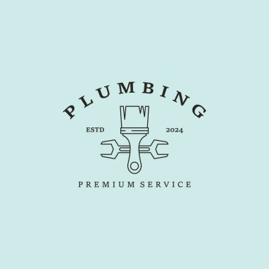 Profesyonel tesisat logosu sanat vektör çizimi çizimi tasarımı. Profesyonel tesisat şirketi logosu.