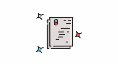 Videoda Canlandırılmış Simge, Üzerinde hap olan Reçete Hareketi Grafikleri.