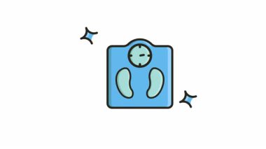 Videoda Animasyon Simgesi, Mavi ve Beyaz için Hareket Grafikleri iki yıldızlı döngü.