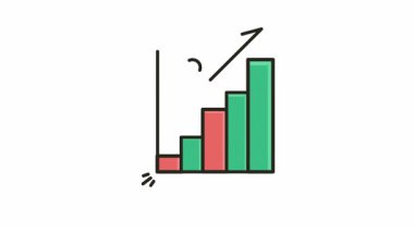 Alfa Kanallı Canlandırılmış Büyüme Çubuğu Grafik Simgesi Simgesi