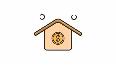 Dolarlık İşaretli Animasyon Evi Alfa Kanalı ile Döngüleme