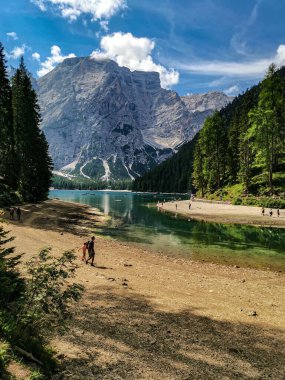 beautiful landscape with a lake in the mountains, Italy 