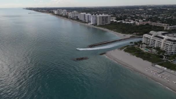 Aerial Perspective Boat Journey Florida Inlet Video — Stockvideo