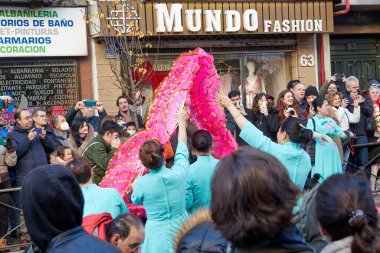 Celebration of the Chinese New Year in the Madrid neighborhood with the largest presence of Chinese immigrants in the capital.