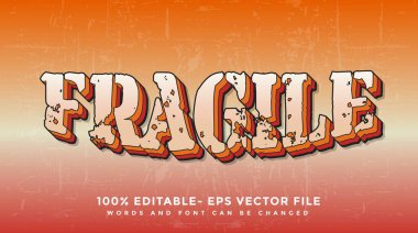 Modern 3d Gradient Word Fragile Editable Text Effect Design Template