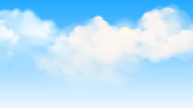 White Blue Sky And White Clouds Background Design