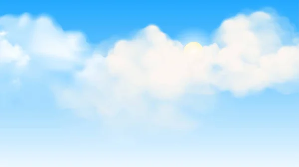 White Blue Sky And White Clouds Background Design