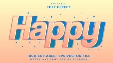 Happy Editable Text Effect Design Template, Effect Saved In Graphic Style