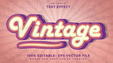 Vintage Editable Text Effect Design Template, Effect Saved In Graphic Style