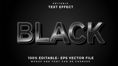 Black Editable Text Effect Design Template, Effect Saved In Graphic Style