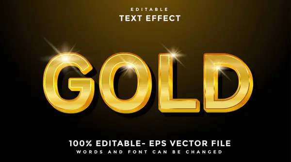 Gold Editable Text Effect Design Template, Effect Saved In Graphic Style