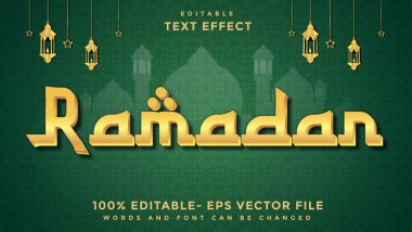 Minimal Word Ramadan Editable Text Effect Design Template, Effect Saved In Graphic Style
