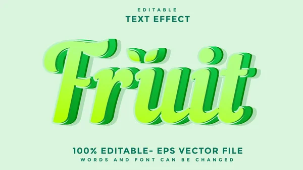 Minimal 3d Fruit Editable Text Effect Design, Effect Saved In Graphic Style