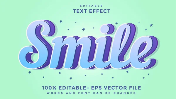 Minimales Lächeln Editierbares Texteffektdesign Effekt Grafischen Stil Gespeichert — Stockvektor