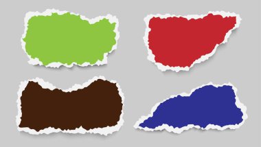 Set Of Minimal Paper Ripped Design Template